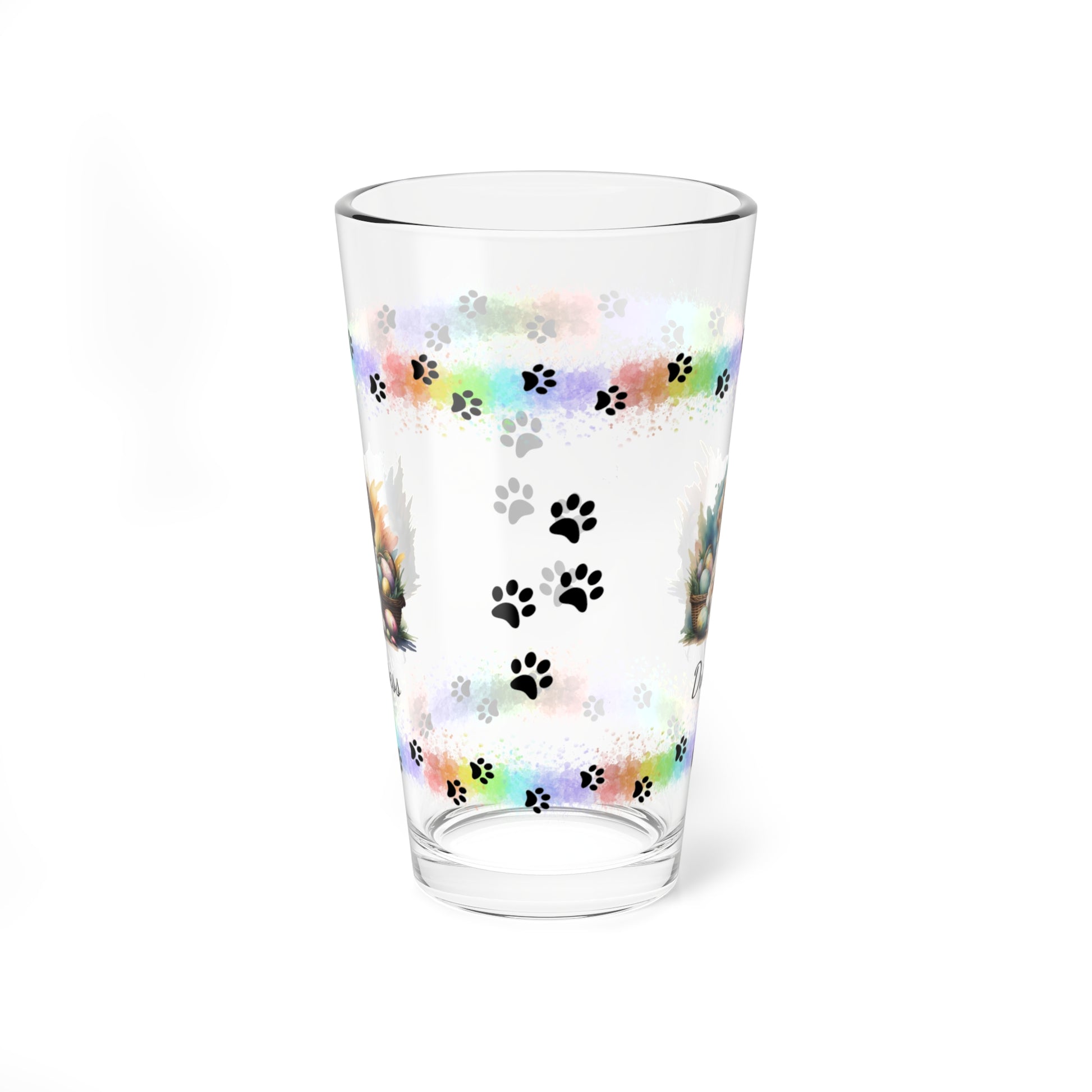 Cocker Spaniel (Orange Roan) Personalized Easter Puppy 16oz Pint Glass - Custom Dog Design, Mental Health Gift, Easter Décor, and Festive Celebrations