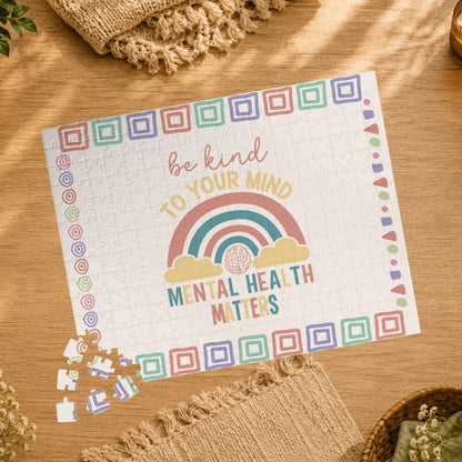 Be Kind to Your Mind - Mental Health Matters Affirmation Puzzle Gift for Survivors and Puzzle Lovers