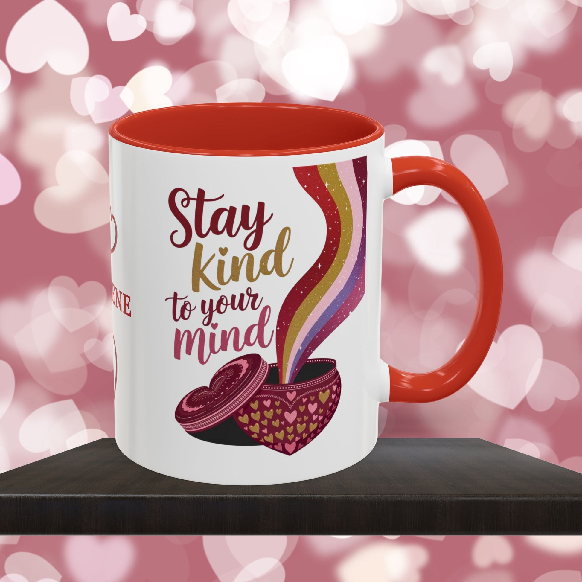 Stay Kind To Your Mind: Personalized Valentine's Day Affirmation Mug – Inspiring Positivity and Emotional Wellness, 11oz or 15oz