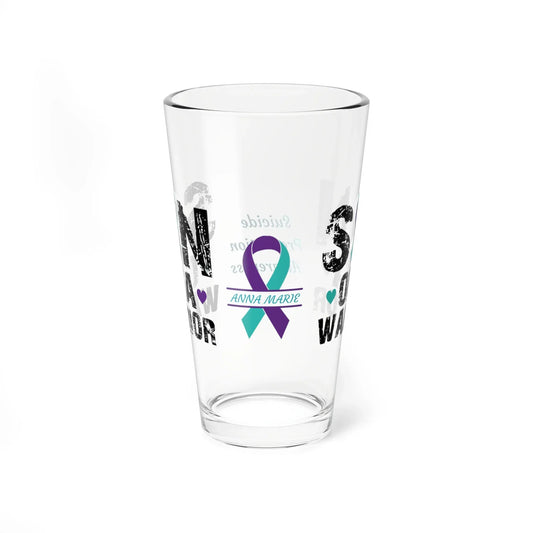 Shop our premium son of a warrior suicide prevention awareness pint glass 16oz from MySisterIsASurvivor.