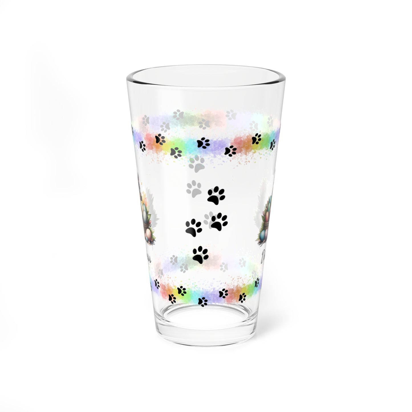 Doberman Personalized Easter Puppy 16oz Pint Glass - Custom Dog Design, Mental Health Gift, Easter Décor, and Festive Celebrations