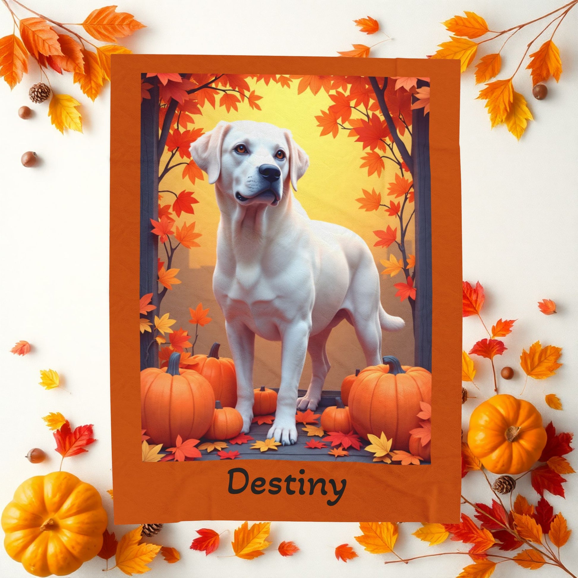 White Labrador Retriever velveteen plush blanket, personalized dog throw for white lab parents - MySisterIsASurvivor