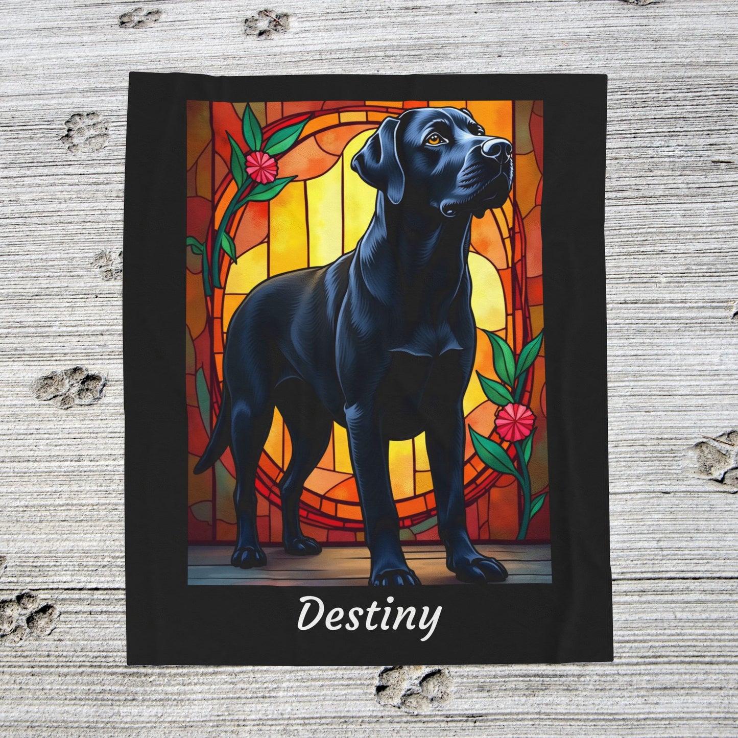 Labrador Retriever Black Coat Blanket, Velveteen Plush Custom Dog Art Throw, Gift for Humans