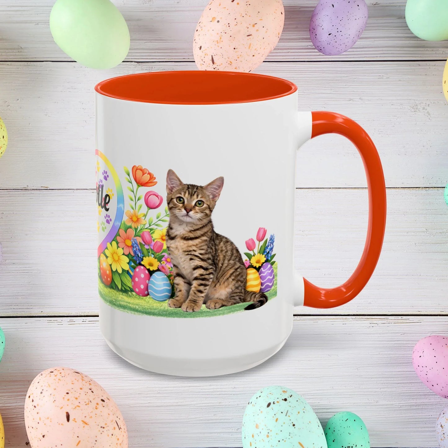 Shop our arabian mau kitten easter mug featuring the 15oz style option from MySisterIsASurvivor.