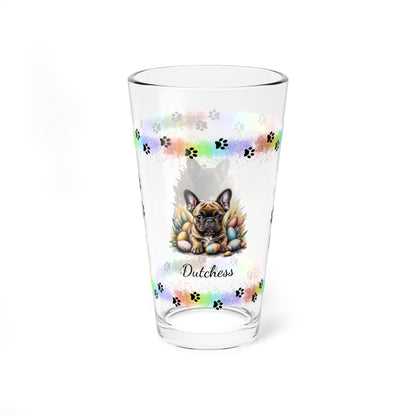 French Bulldog (Fawn) Personalized Easter Puppy 16oz Pint Glass - Custom Dog Design, Mental Health Gift, Easter Décor, and Festive Celebrations