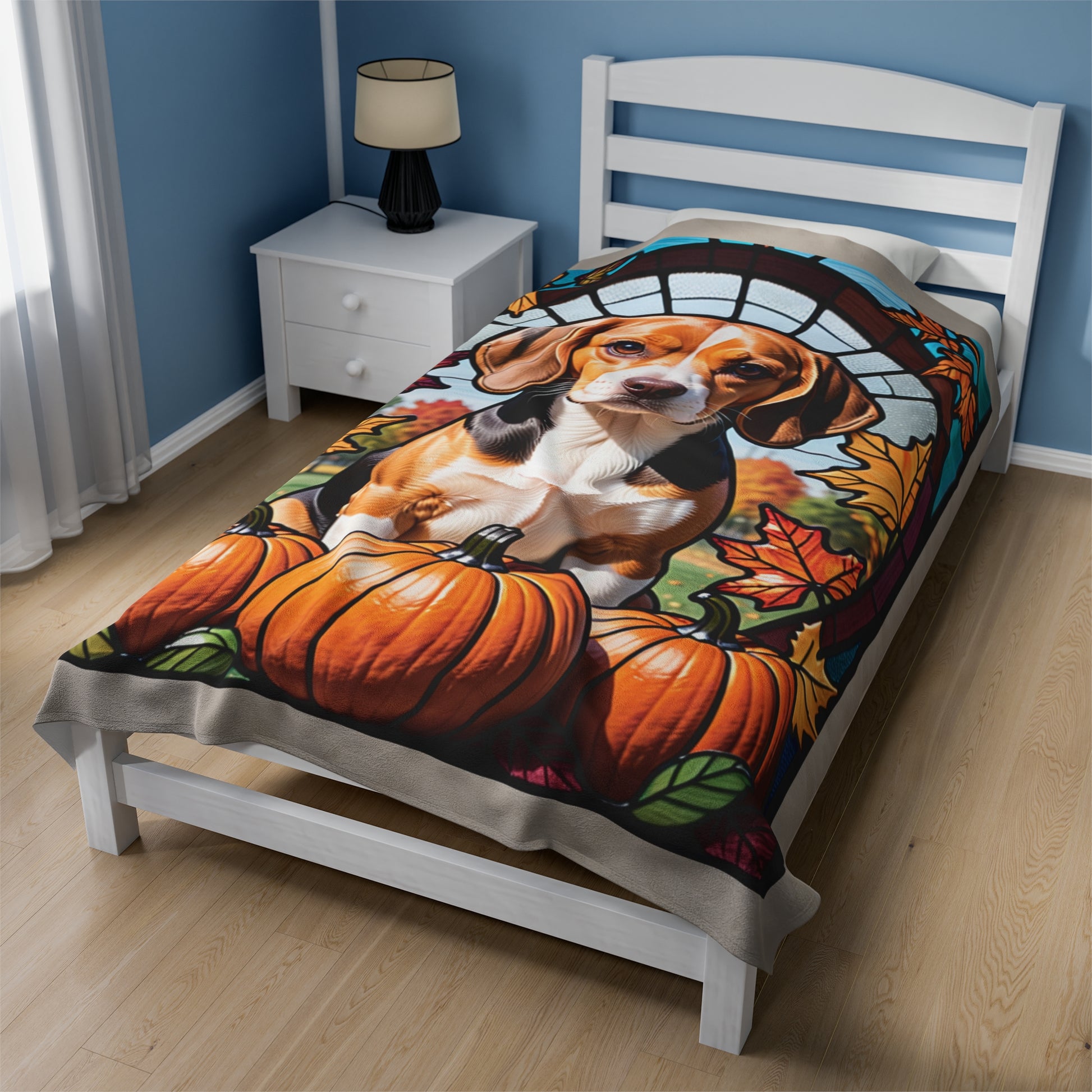 Beagle Dog Velveteen Plush Blanket - Pet Lover Gift, Beagle Pet Blanket, Dog Lover Gift