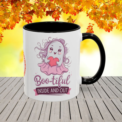 Boo-tiful Inside and Out Halloween Mug -custom Halloween coffee cup for positive self-care