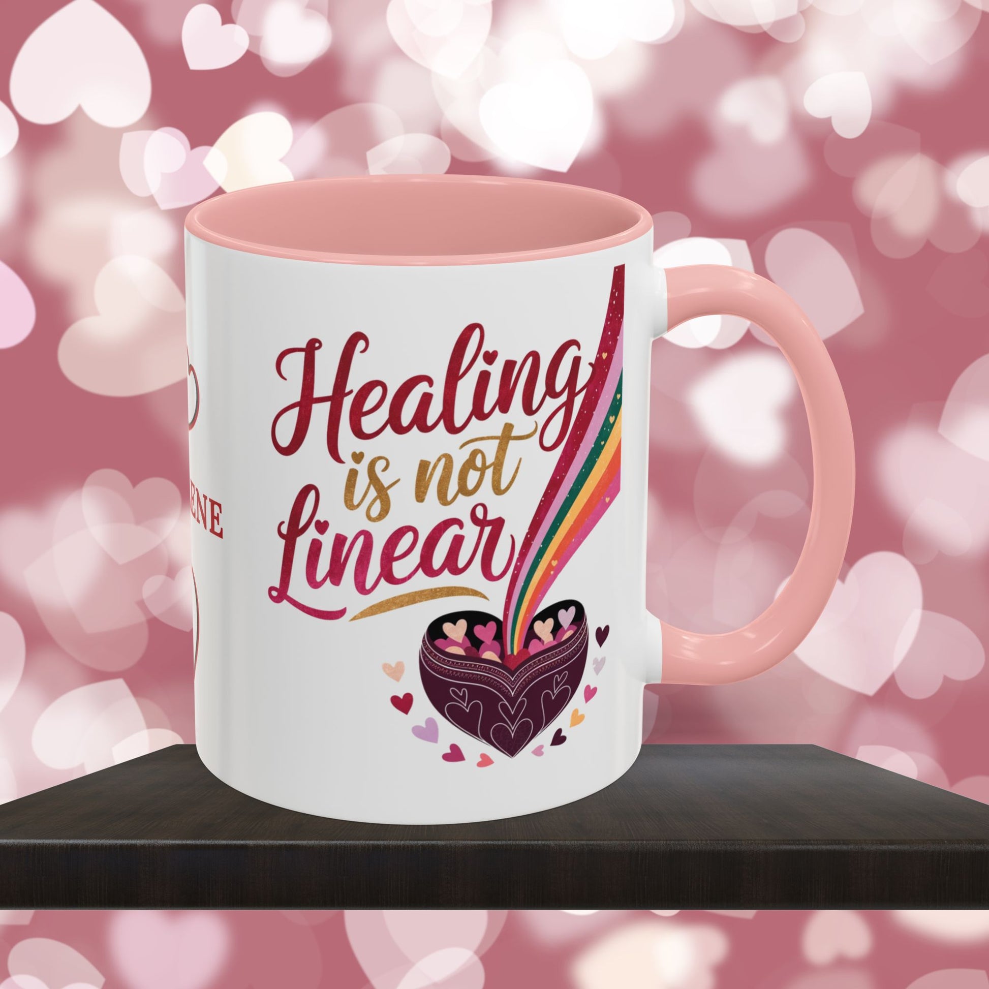 Healing is Not Linear: Personalized Valentine's Day Affirmation Mug – Inspiring Positivity and Emotional Wellness, 11oz or 15oz