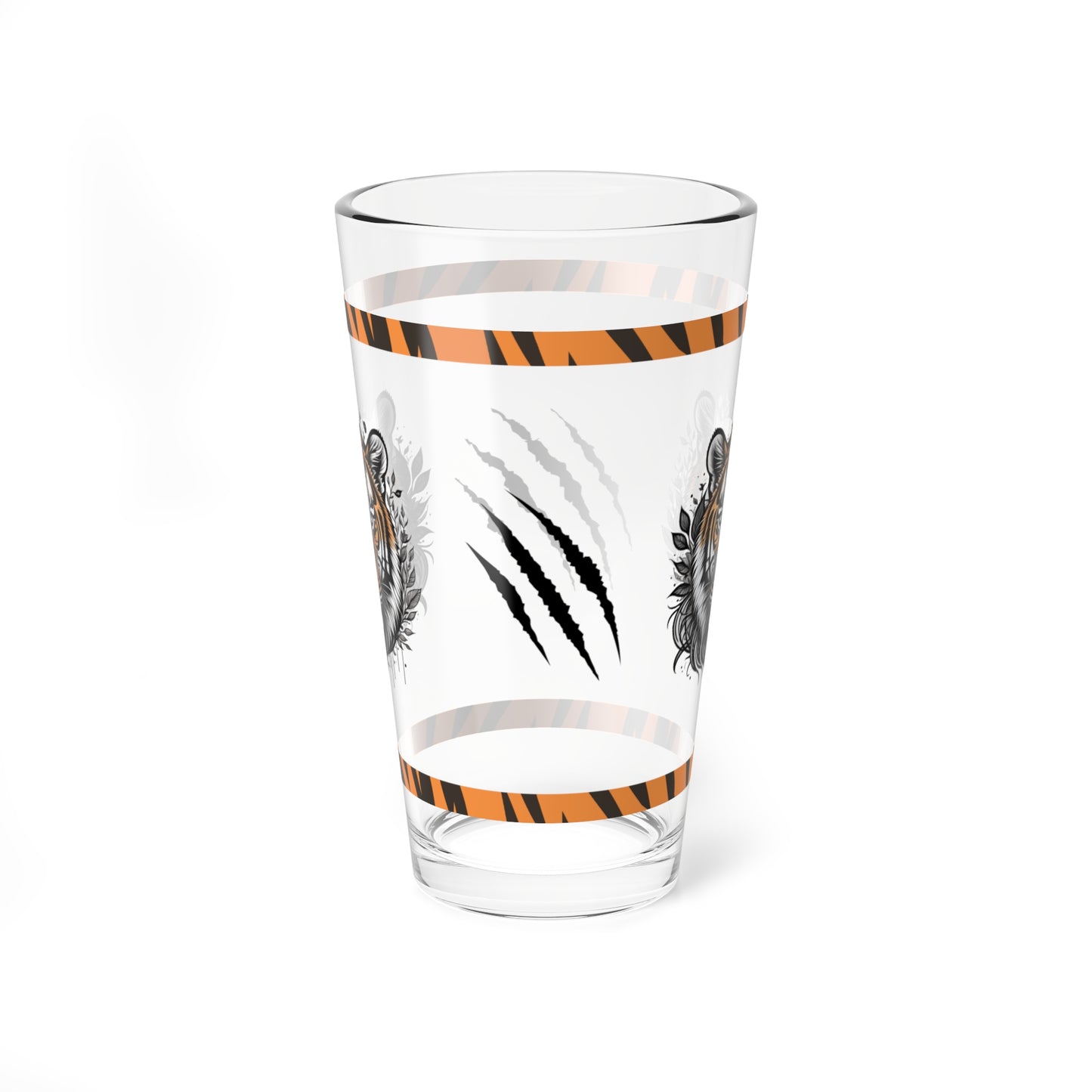 Empower Your Mind 16oz Tiger Pint Glass - Inspiring Strength, Courage, and Empowerment