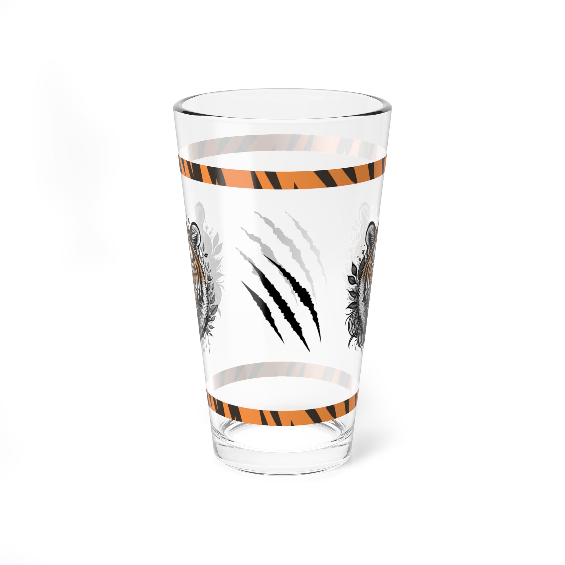 Empower Your Mind 16oz Tiger Pint Glass - Inspiring Strength, Courage, and Empowerment