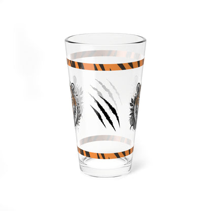 Empower Your Mind 16oz Tiger Pint Glass - Inspiring Strength, Courage, and Empowerment