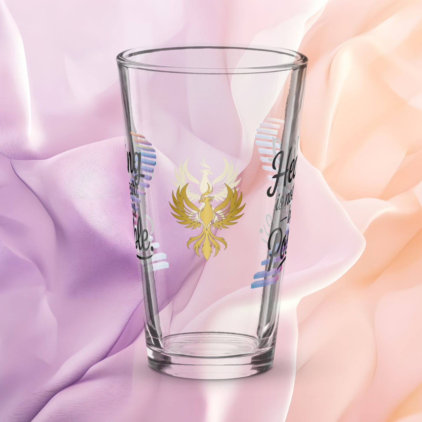 Healing Is Not Linear But It Is Possible pint glass, PTSD recovery support gift, trauma awareness glass