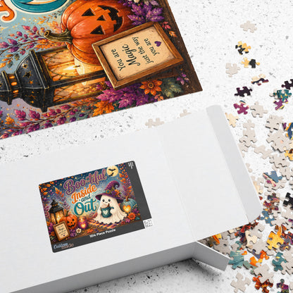Boo-tiful Inside and Out Halloween Puzzle - Ghost with Heart Mug, Lantern, and You Are Magic Sign