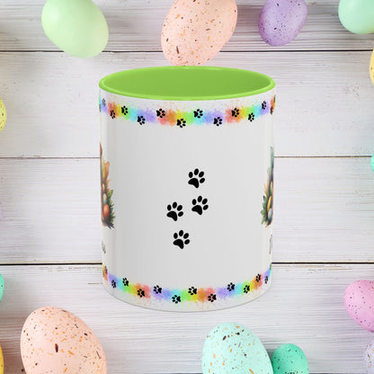 Pitbull (Red): Personalized Easter Puppy Coffee Mug - Adorable Dog Design, Mental Health Gift, 11oz & 15oz, 12 Color Choices, Easter Gifts & Décor