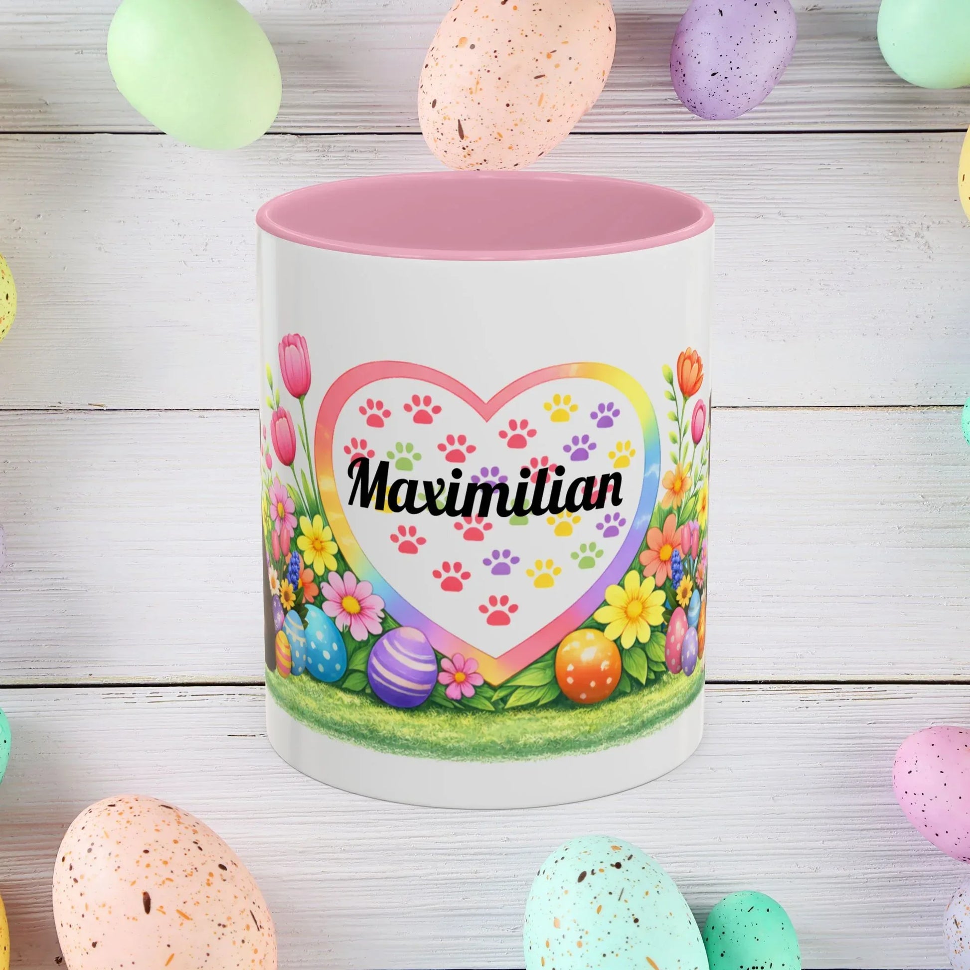 Shop our premium border collie chocolate white puppy easter mug from MySisterIsASurvivor.