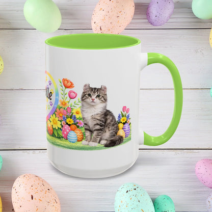 Shop our american curl kitten easter mug featuring the 15oz style option from MySisterIsASurvivor.