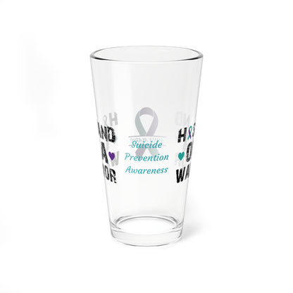 Husband of a Warrior: Personalized Suicide Prevention Awareness Warrior Pint Glass - Proud Family Member