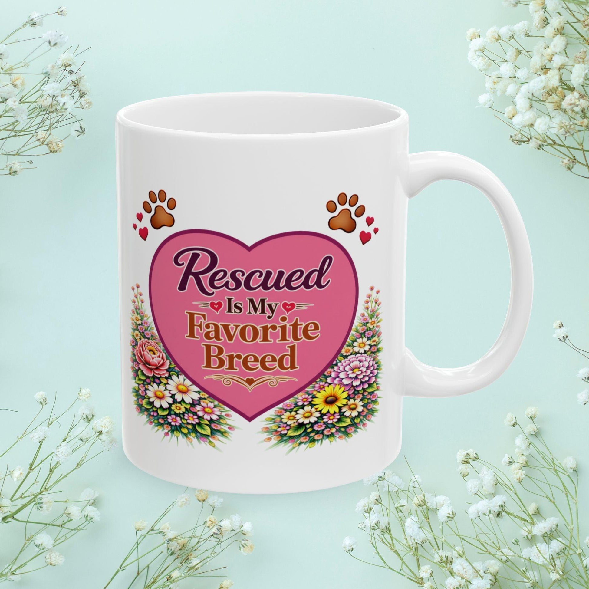Shop our premium rescued is my favorite breed fur mom mug from MySisterIsASurvivor.