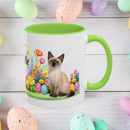 Shop our tonkinese kitten easter mug featuring the 11oz style option from MySisterIsASurvivor.
