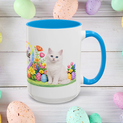 Shop our turkish angora kitten easter mug featuring the 15oz style option from MySisterIsASurvivor.