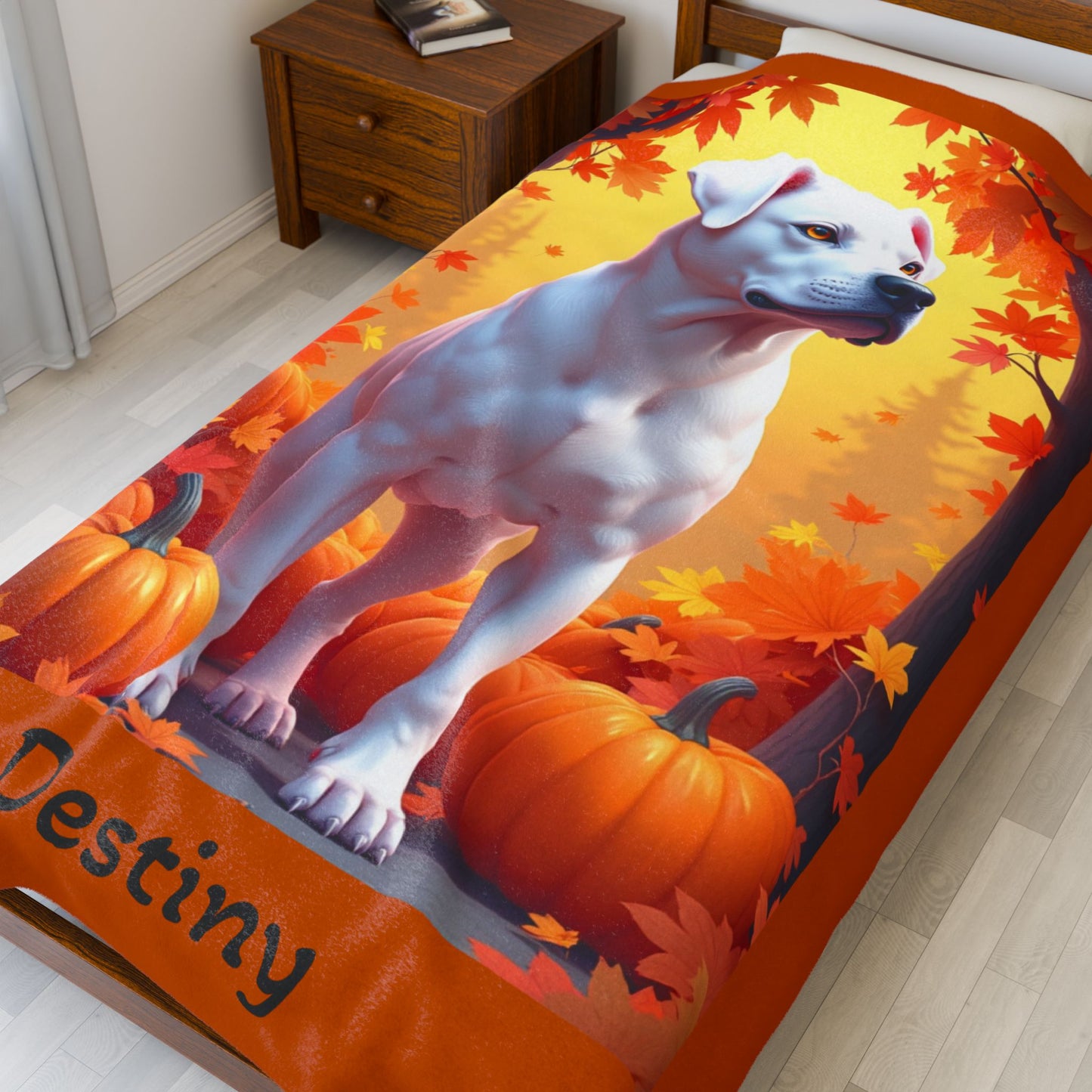 Rottweiler (White) velveteen plush blanket, personalized dog throw for Rottweiler fans, cozy gift for dog lovers