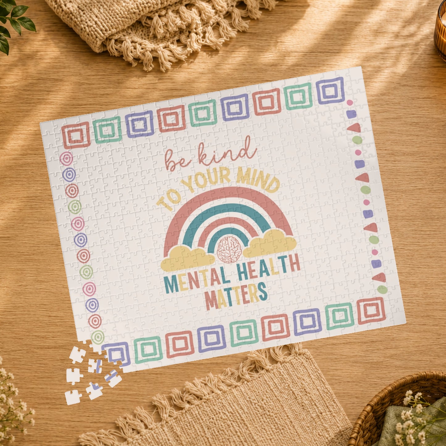 Be Kind to Your Mind - Mental Health Matters Affirmation Puzzle Gift for Survivors and Puzzle Lovers
