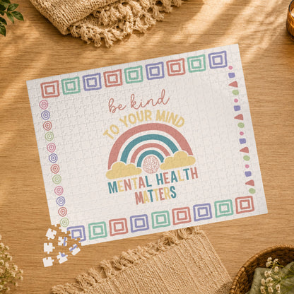 Be Kind to Your Mind - Mental Health Matters Affirmation Puzzle Gift for Survivors and Puzzle Lovers