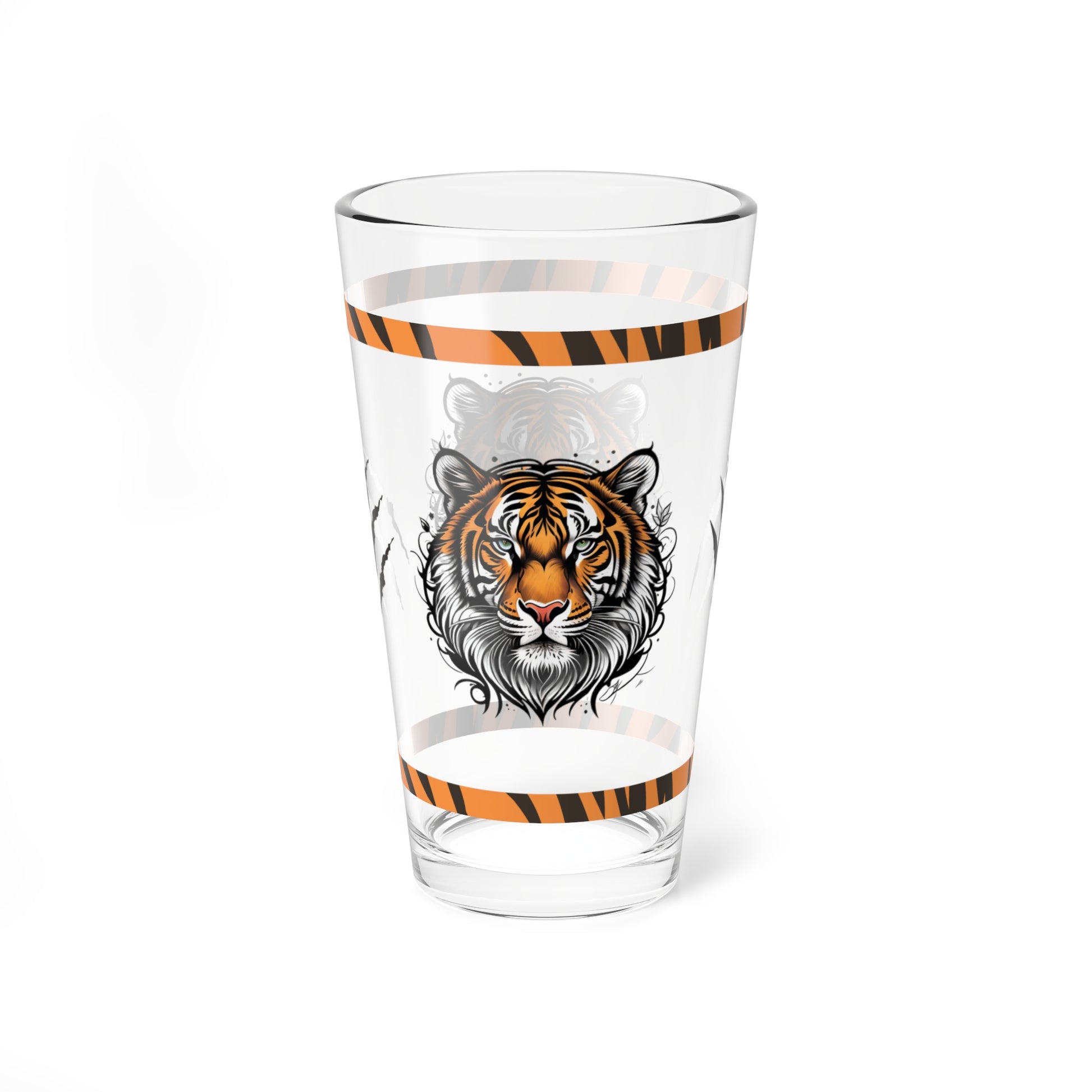 Tiger Spirit 16oz Tiger Pint Glass - Inspiring Strength, Courage, and Empowerment