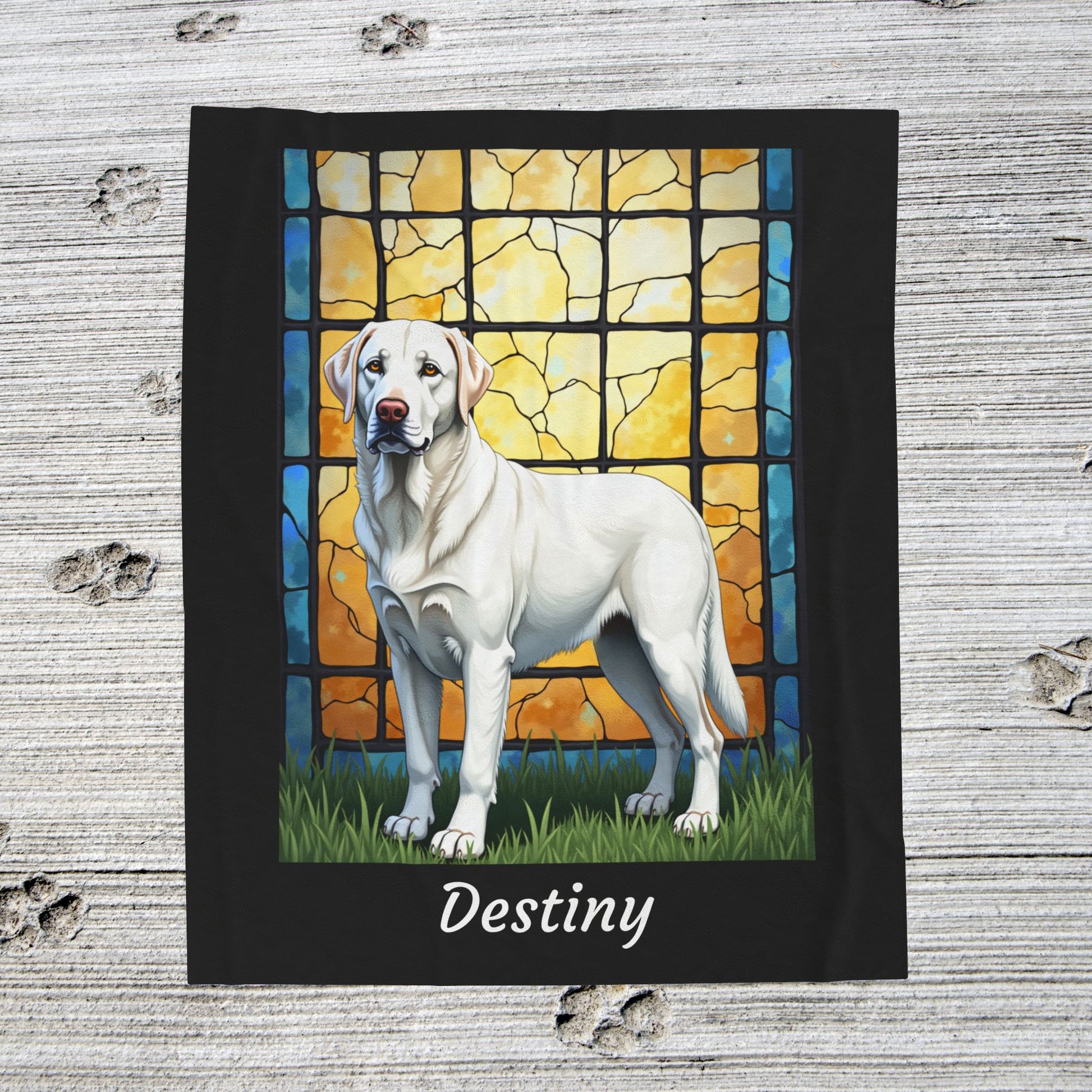 Labrador Retriever White Coat Blanket, Velveteen Plush Custom Dog Art Throw, Pet Lover Gift for Humans