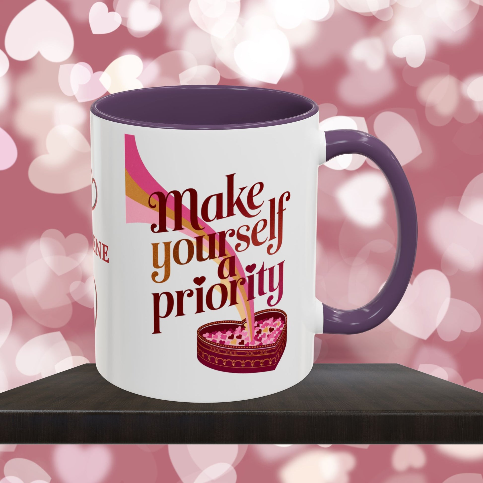 Make Yourself A Priority: Personalized Valentine's Day Affirmation Mug – Inspiring Positivity and Emotional Wellness, 11oz or 15oz