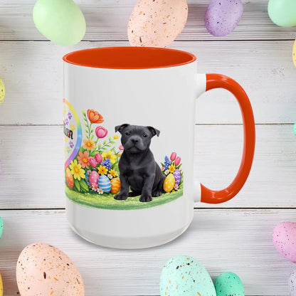 Shop our pitbull blue puppy easter mug featuring the 15oz style option from MySisterIsASurvivor.