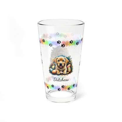 Yellow Labrador Personalized Easter Puppy 16oz Pint Glass - Custom Dog Design, Mental Health Gift, Easter Décor, and Festive Celebrations