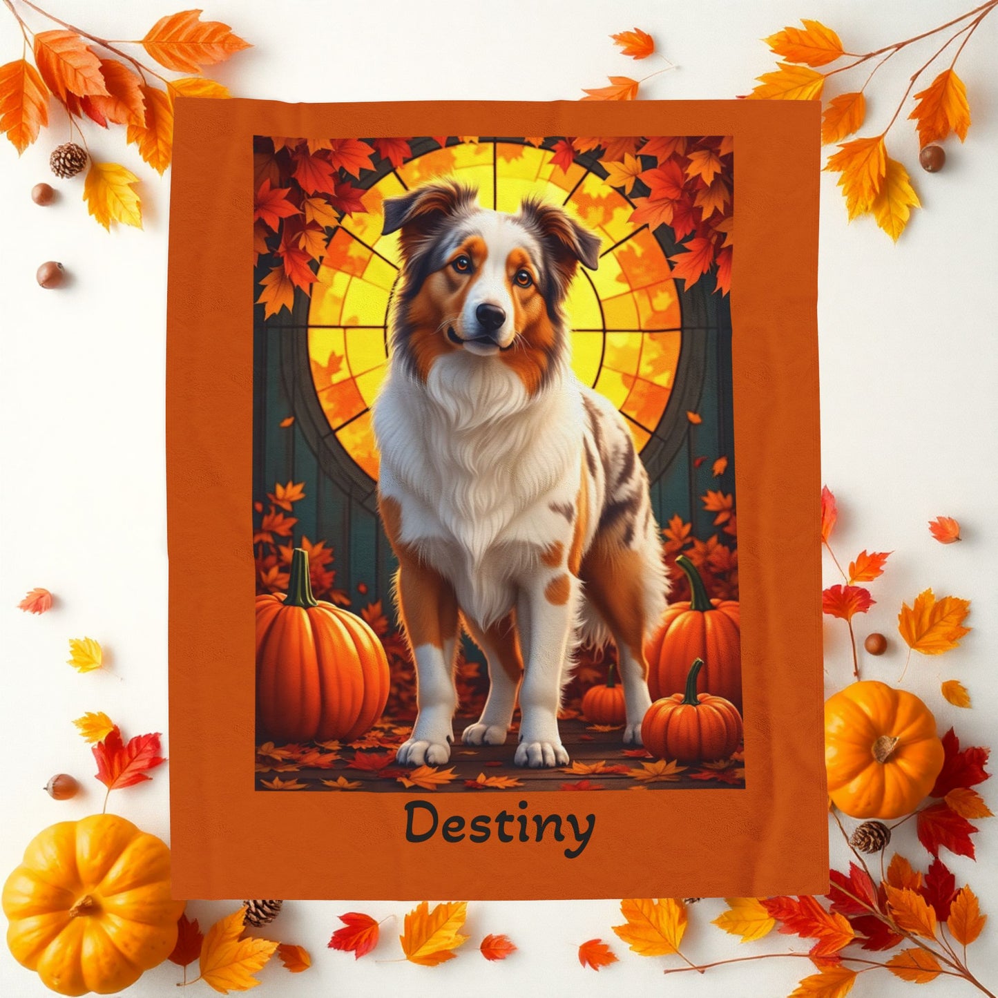 Australian Shepherd Red Merle Coat Velveteen Blanket, Personalized Dog Throw, Custom Herding Breed Gift