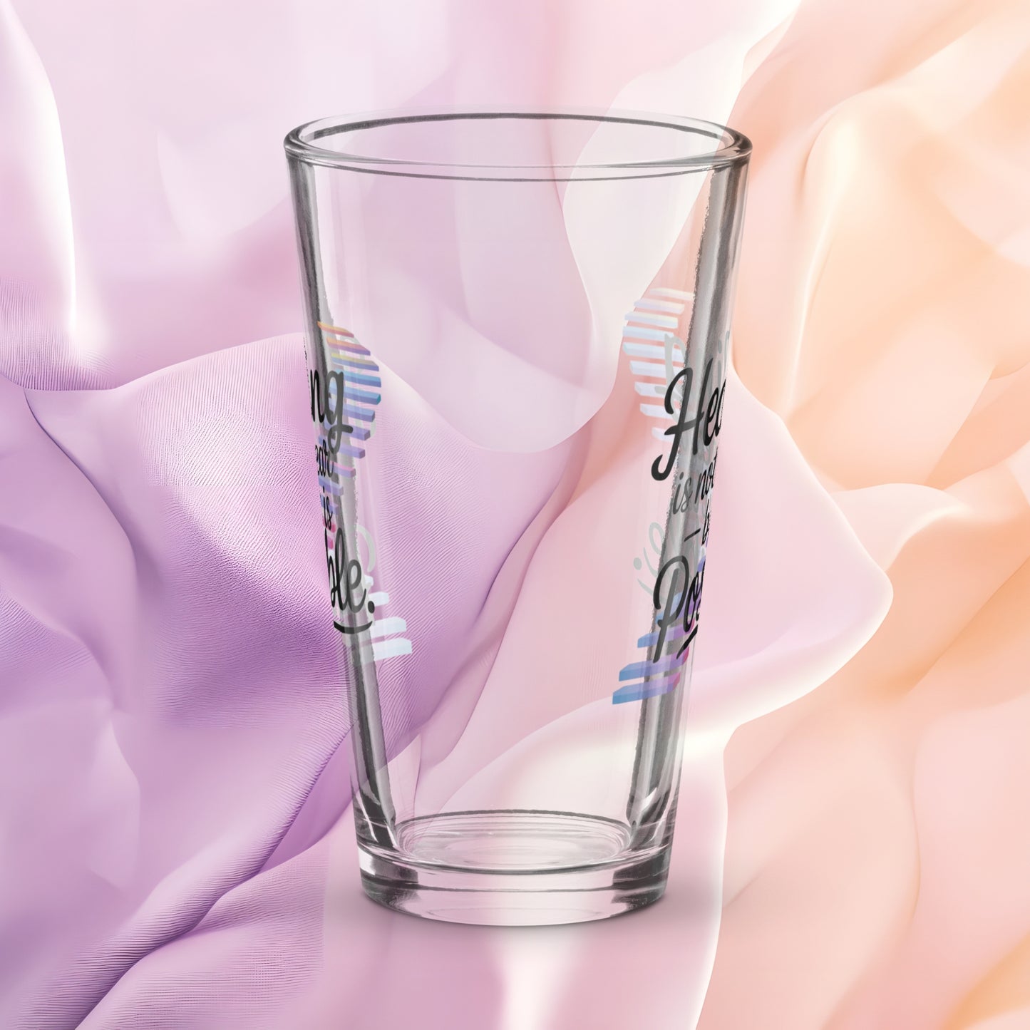 Healing Is Not Linear But It Is Possible pint glass, PTSD recovery support gift, trauma awareness glass