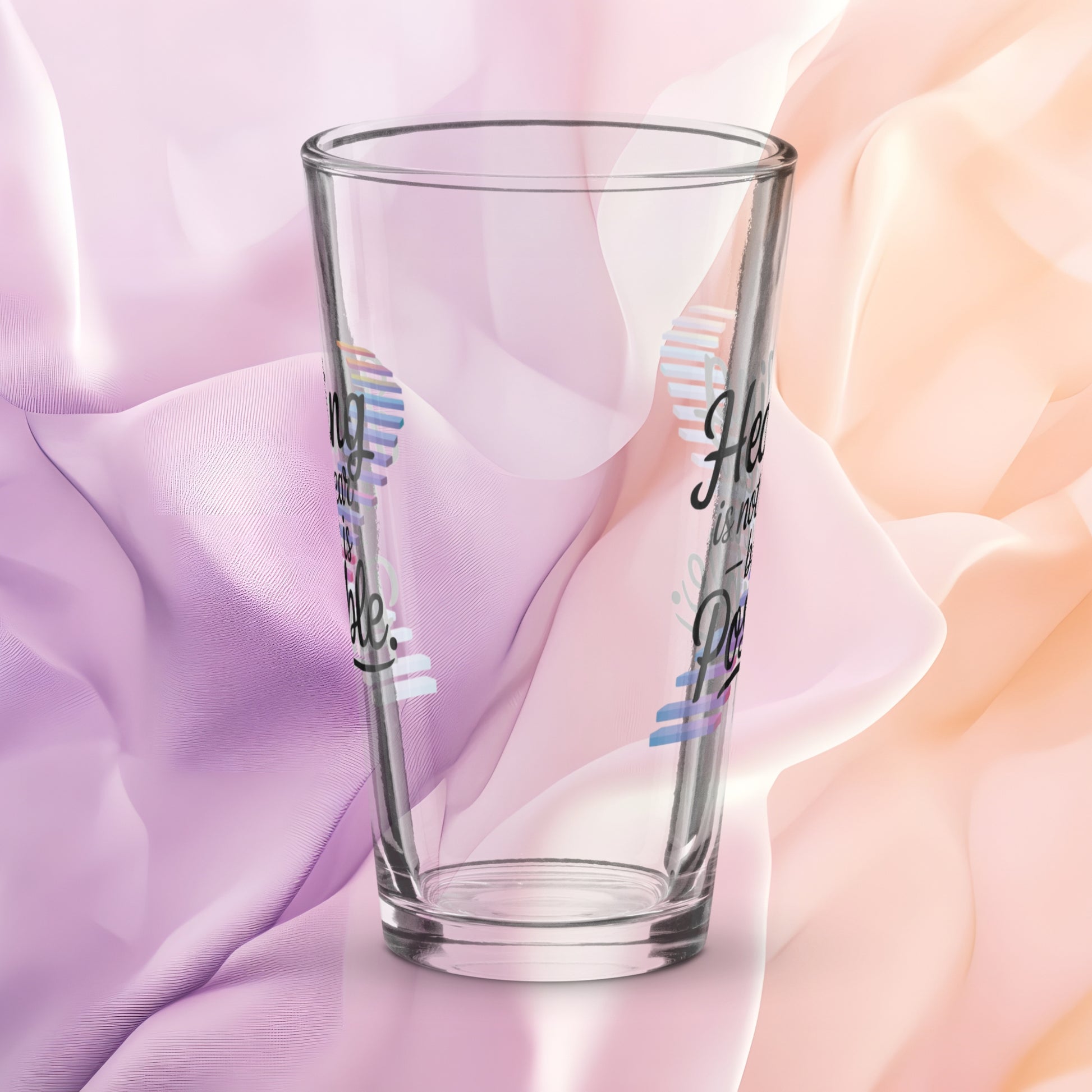 Healing Is Not Linear But It Is Possible pint glass, PTSD recovery support gift, trauma awareness glass