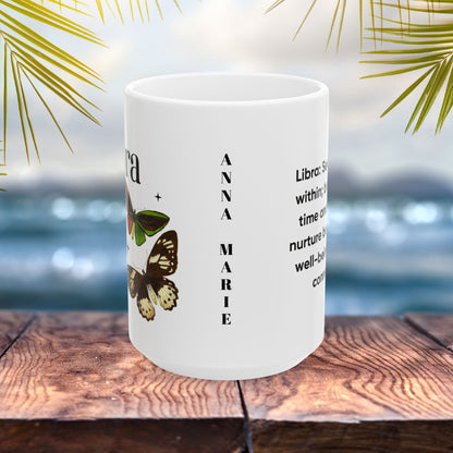 Libra Personalized Zodiac Mug, Gift for Libra, Horoscope Gift, Libra Birthday, Butterfly Design, Astrology Libra Mug, Libra Zodiac Sign, Zodiac Gift