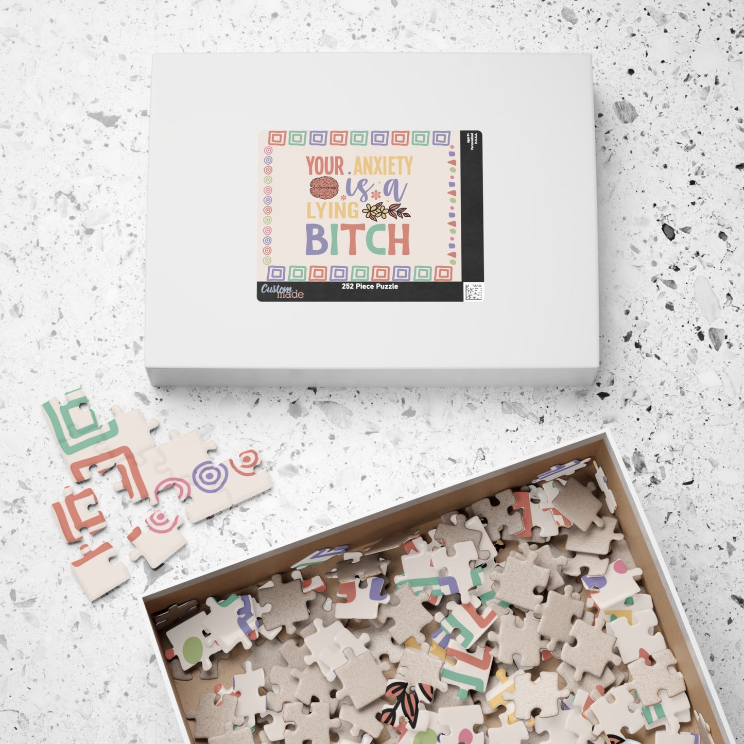 Your Anxiety Is a Lying B*tch - Affirmation Puzzle Gift for Survivors and Puzzle Lovers