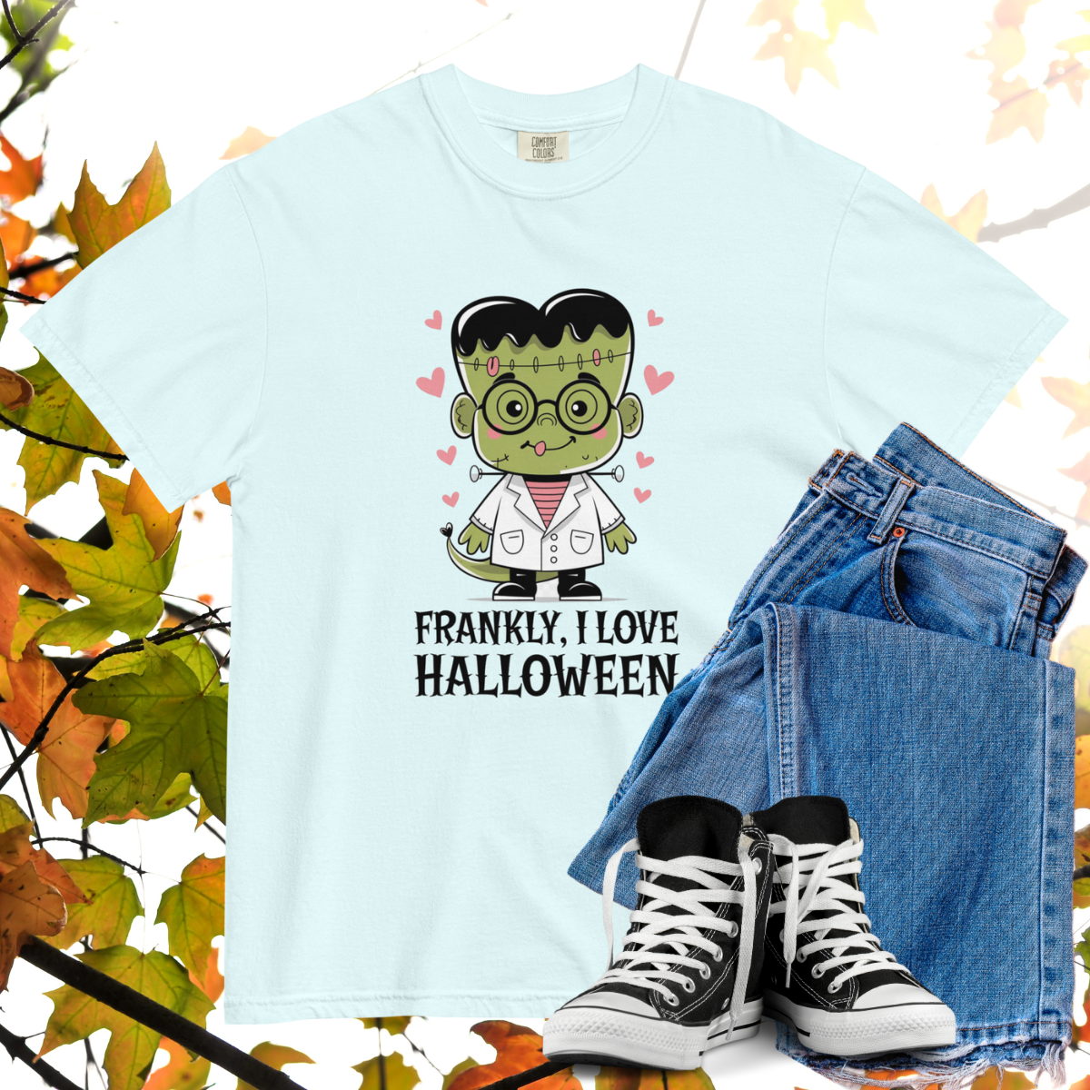 Frankly, I Love Halloween Comfort Colors Heavyweight Halloween T-shirt