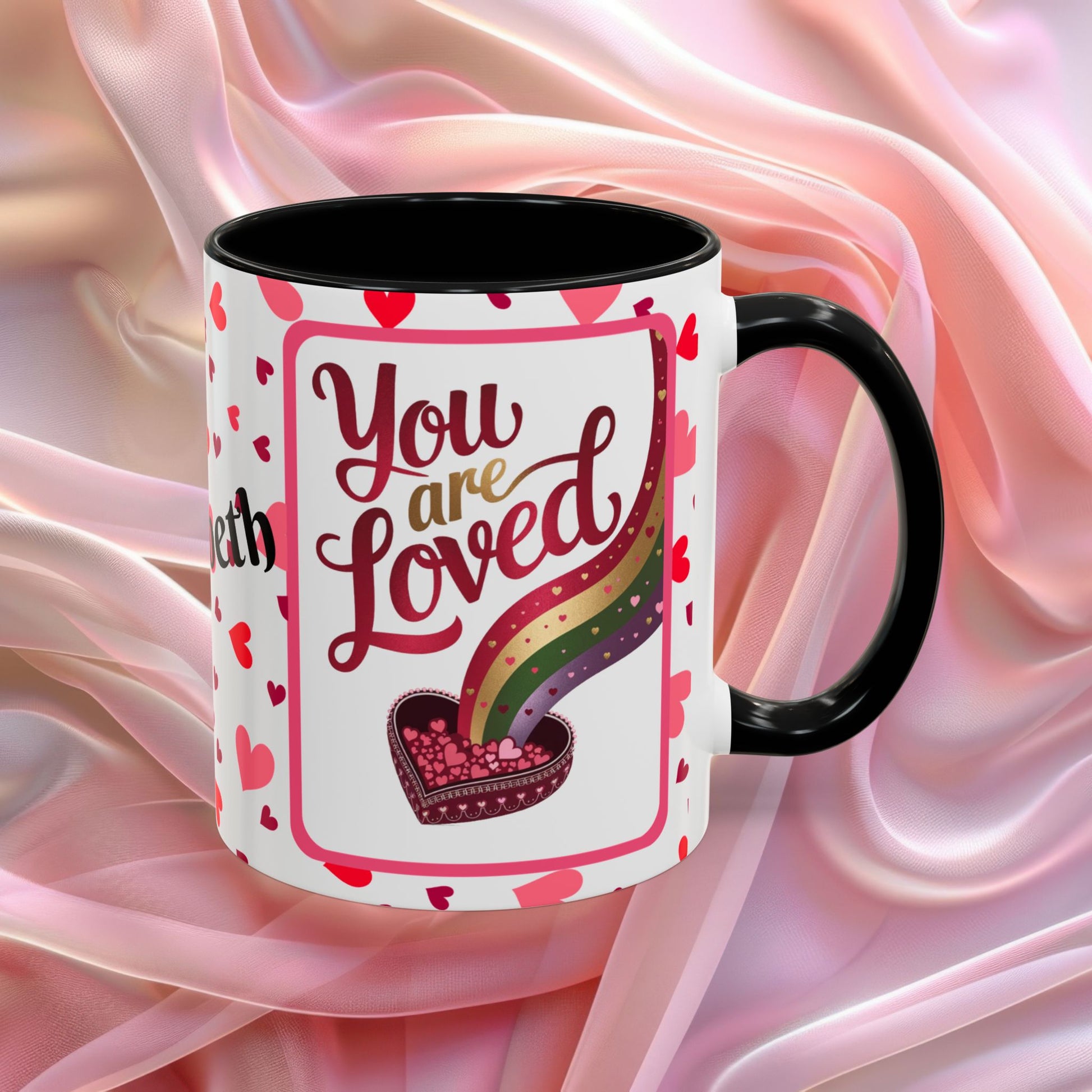 You Are Loved Valentines mug expressing care and connection, Valentine affirmation coffee cup