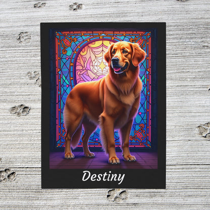 Golden Retriever Dark Coat Personalized Velveteen Plush Blanket, Custom Dog Art Throw for Humans