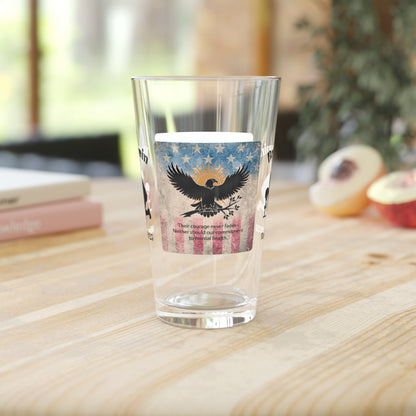 Personalized Memorial Day Pint Glass - "Their Courage Never Fades", PTSD Awareness Gift for Veterans & Memorial Days