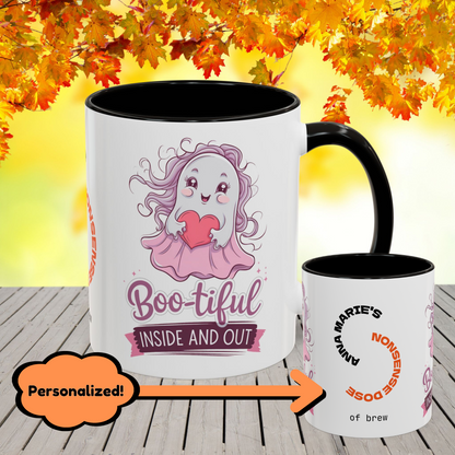 Boo-tiful Inside and Out Halloween Mug -custom Halloween coffee cup for positive self-care