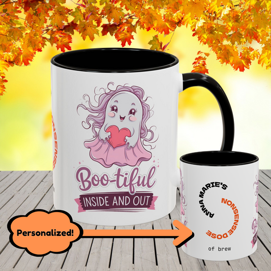 Boo-tiful Inside and Out Halloween Mug -custom Halloween coffee cup for positive self-care