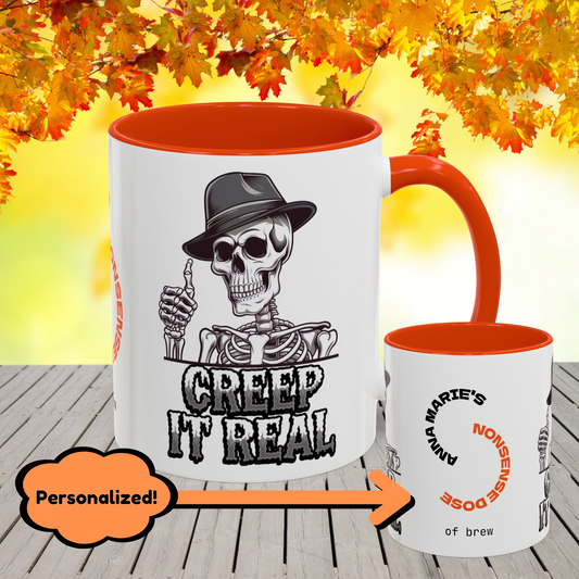 Creep It Real Halloween Mug -spooky fall coffee cup with fun seasonal message