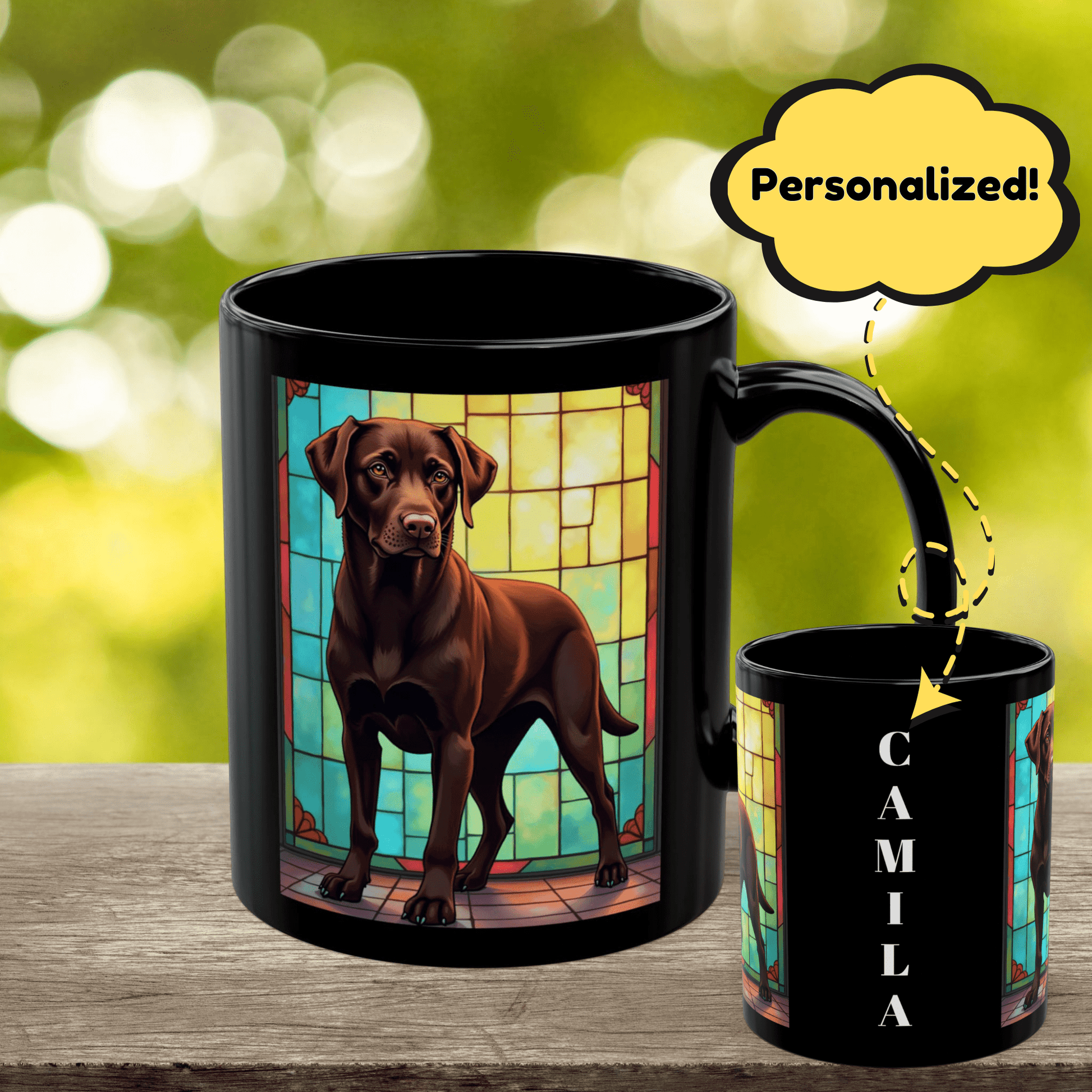 Labrador Retriever Chocolate personalized mug, custom coffee cup gift for Lab parents