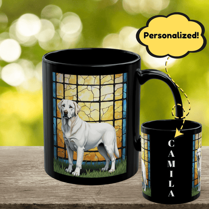 Labrador Retriever White personalized mug, custom dog coffee cup gift for Lab owners