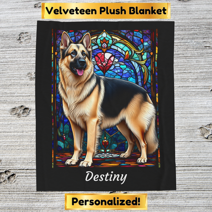 German Shepherd Black & Cream Coat Blanket, Custom Dog Art Throw, Personalized Pet Lover Gift