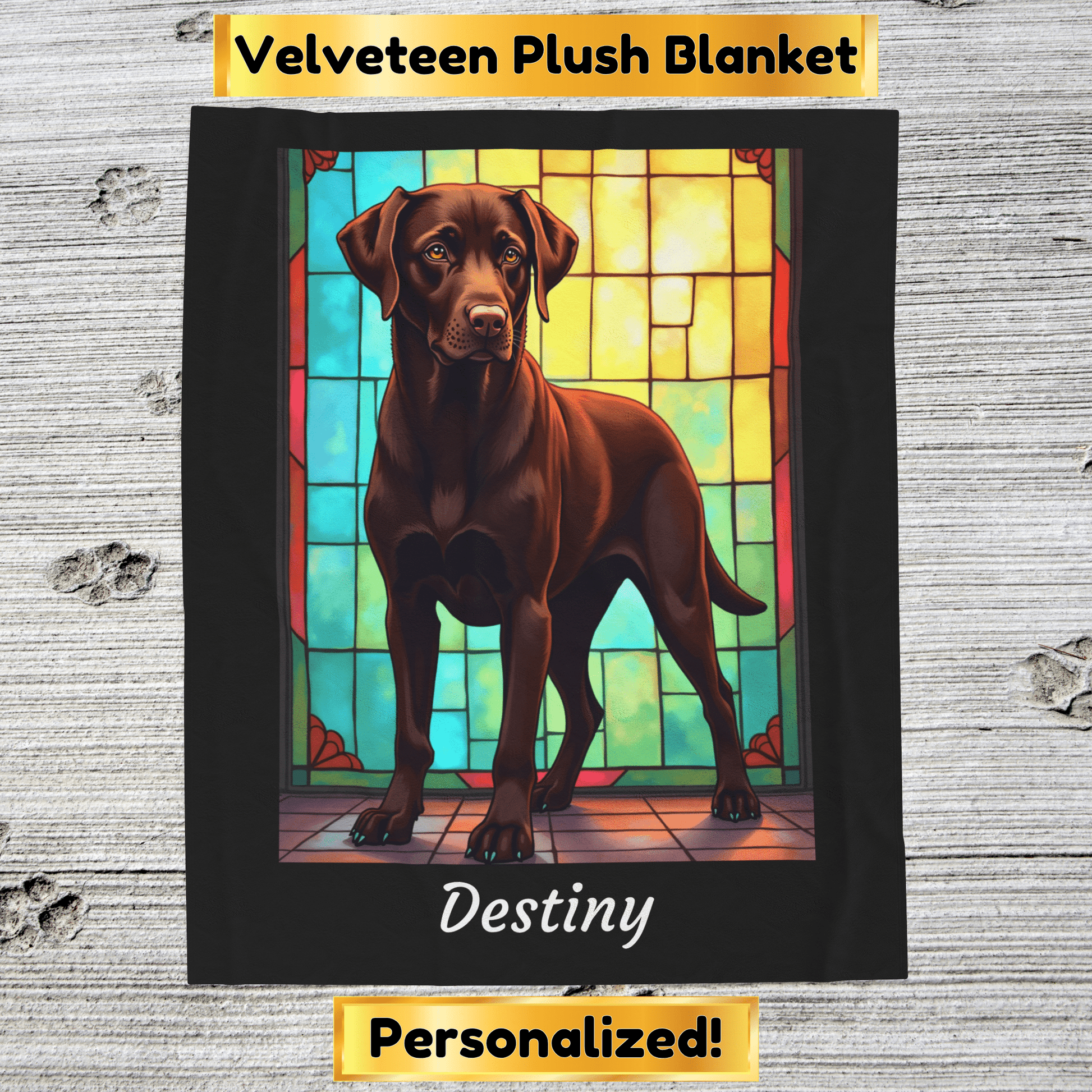 Labrador Retriever Chocolate Coat Blanket, Velveteen Plush Custom Dog Lover Throw, Pet Gift for Humans