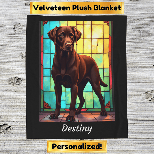 Labrador Retriever Chocolate Coat Blanket, Velveteen Plush Custom Dog Lover Throw, Pet Gift for Humans