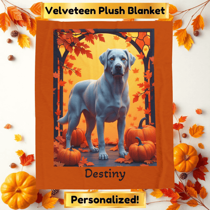 Silver Labrador Retriever velveteen plush blanket, custom dog throw for silver lab parents - MySisterIsASurvivor